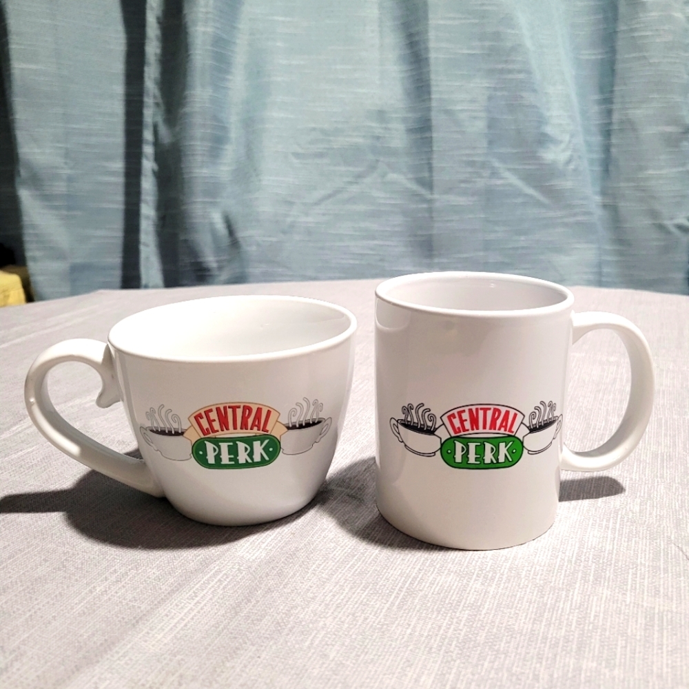 Central Perk set of 2 White Coffee Mug & Latte Mug Friends TV Show